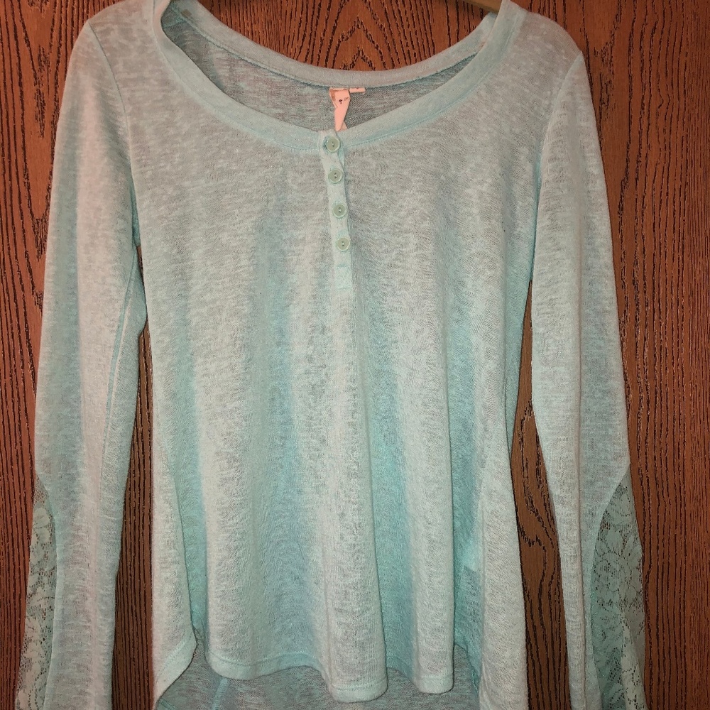 Dressy Turquoise Long-Sleeve Shirt
